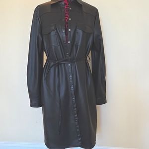 Faux Leather Duster/dress